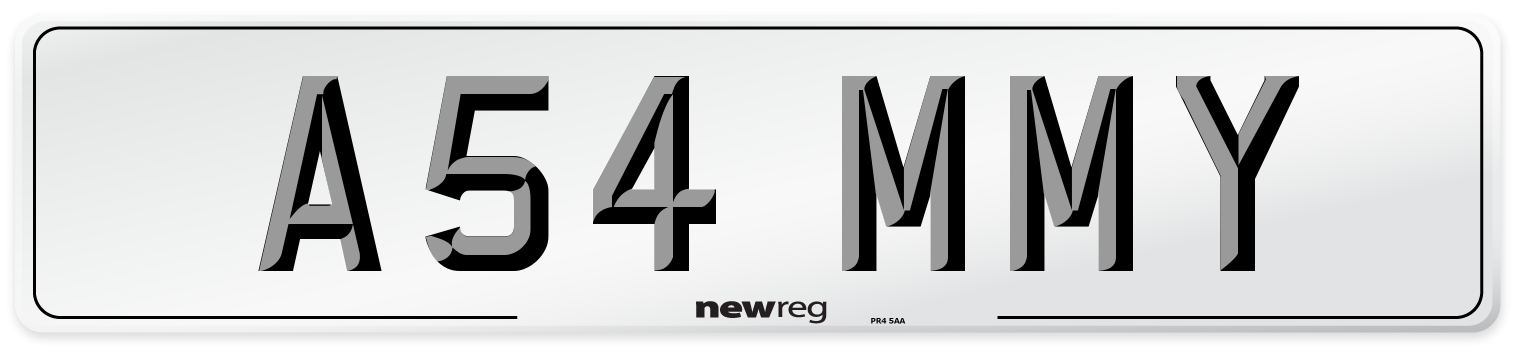 A54 MMY Number Plate from New Reg